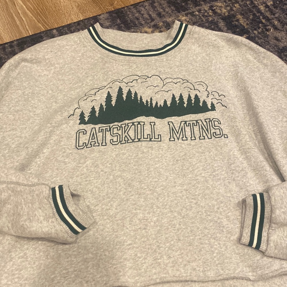 Gray and Green Comfy Crew Neck